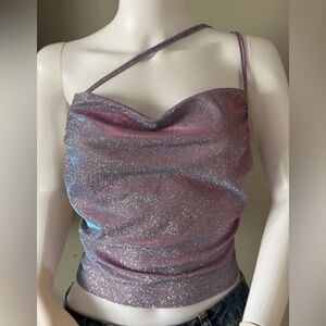 NWT Cider Shimmering Purple Spaghetti Strap Top Size Large